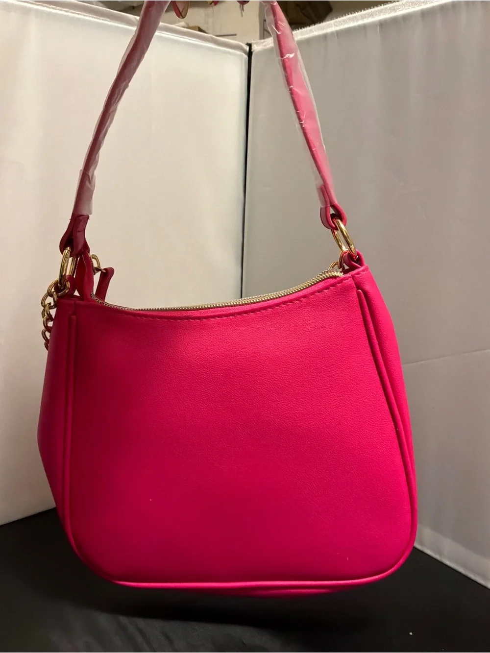 Juicy Couture Fuchsia Shoulder Bag with Gold Chain Accent